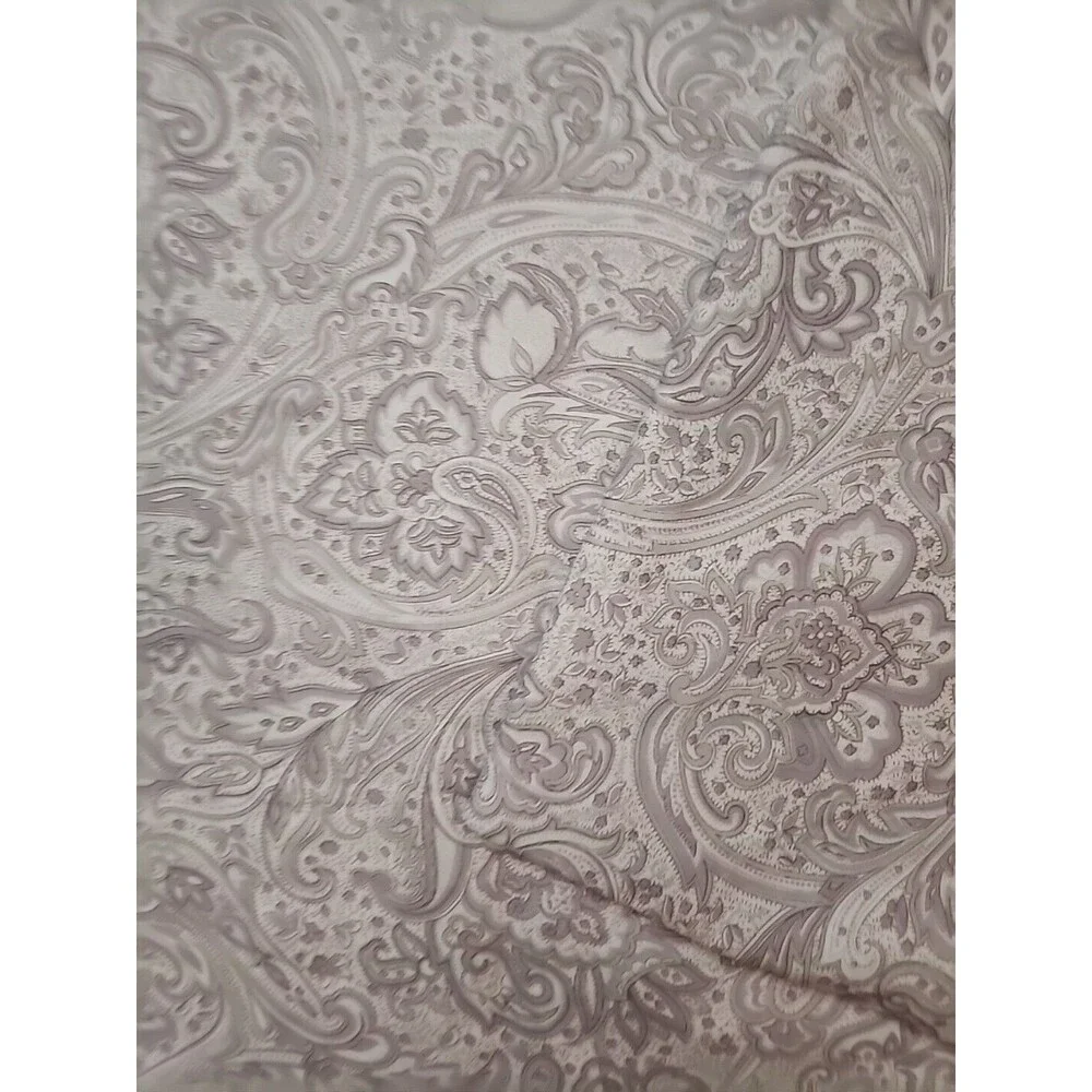 Large Pillow Case Lot Of  1 King Paisley White Gray Green Cover